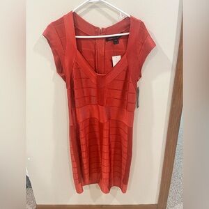 French Connection Miami Spotlight Bandage Dress in Tuscan Copper - Size 12